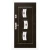  Drzwi zewnętrzne KMT PLUS 90P WENGE tłoczenie Xs3 przeszklone dekor 01 nr 1011